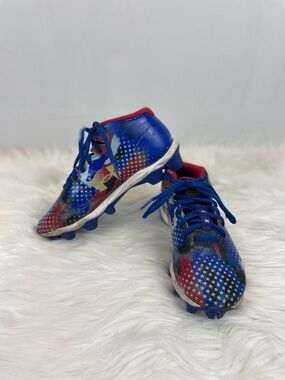 Under Armour Kids Blue & Red Star Print Cleats, Size 4 Youth
